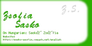zsofia sasko business card